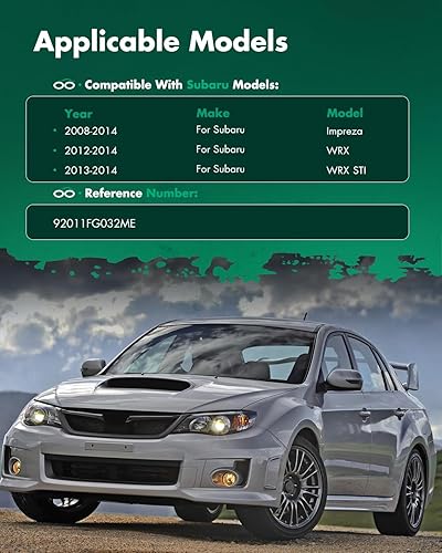 Miniatura 5 de SCITOO Conjunto de visera solar para Subaru Impreza sin techo corredizo para 2008-2014 para Subaru Impreza