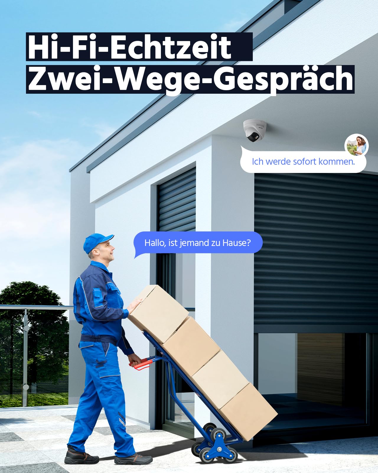 ANNKE 4K 8MP Dual-Objektiv PoE Überwachungskamera außen mit 180° Panoramaansicht, 2-Wege Audio, KI Personen-/Fahrzeugerkennung, 24/7 Aufzeichnung, Farb-Nachtsicht, IP67 Wasserdicht