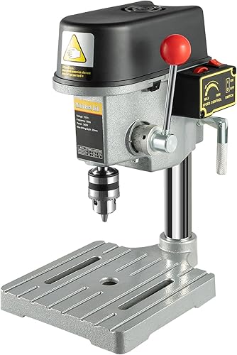 110V 340W Mini Taladro Eléctrico de Mesa Taladro Eléctrico Herramientas Eléctricas 0.039 in-0.394 in USA, 60 Hz Comercial de 3 Velocidades Ajustable