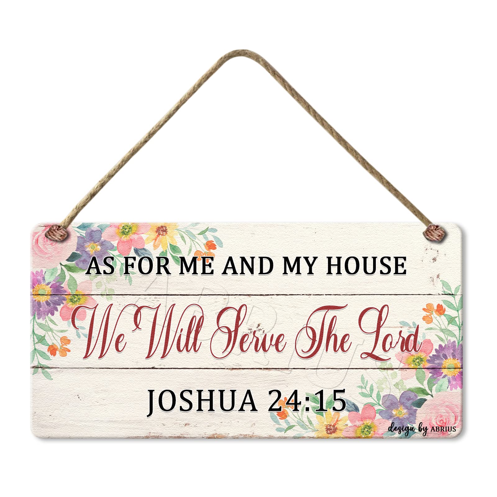 As for Me and My House We Will Serve The Lord Wall Sign Rustic Wooden Hanging Wall Decor Farmhouse Wall Decoration for Home Living Room Bedroom Door, Bible Verse Sign, 10 x 5 Inch