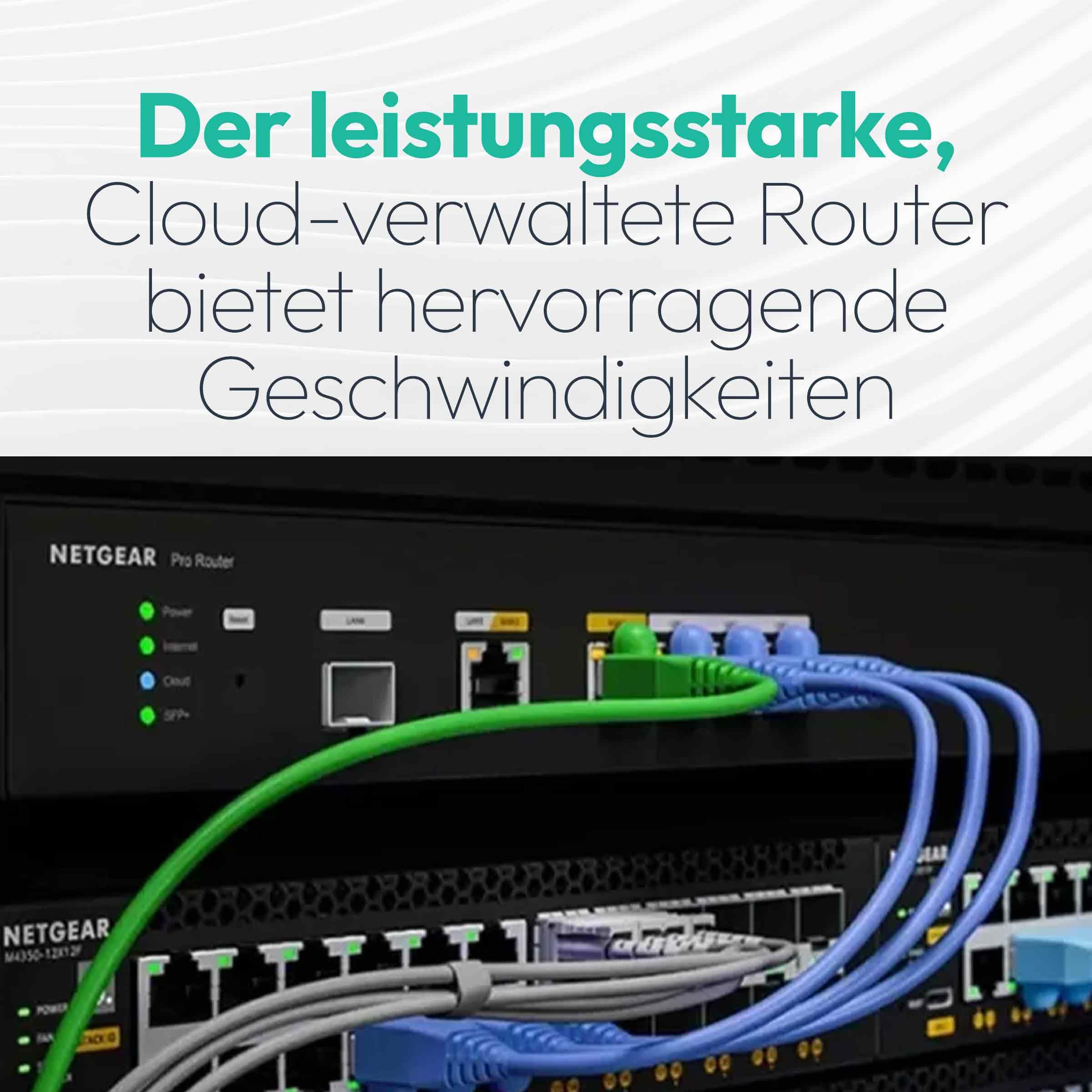 NETGEAR 10G/Multi-Gigabit-Dual-WAN-Pro-Router mit Insight Cloud-Management (PR60X) – 10G SPF+ – Ausfallschutz – 32 VLANs – IPSec-VPN-Konfiguration – Rack-Befestigung