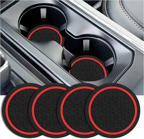 4 posavasos de automóvil para portavasos de automóvil, con diseño de panal de abeja, proporcionan decoración antideslizante y para automóvil,