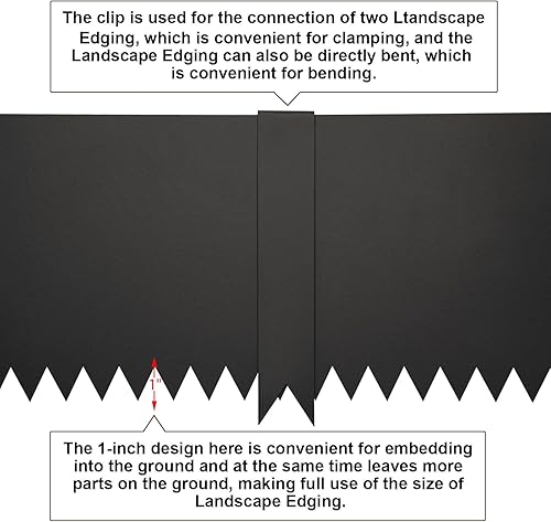 Miniatura 4 de Tiras de acero para bordes de paisaje de 40 pulgadas, bordes de acero de 4 pulgadas de profundidad, paquete de 6 martillos en bordes de paisaje,