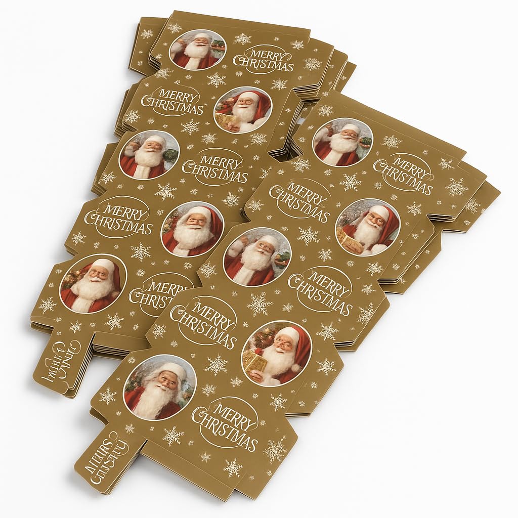 Quickdraw Santa - Gold Make & Fill Your Own Christmas Cracker Kit – Pack Of 6 Christmas Crackers With Hats, Jokes & Ribbons – Diy Arts & Crafts Activity – 35Cm Long – Add Your Own Gifts (Santa - Gold)
