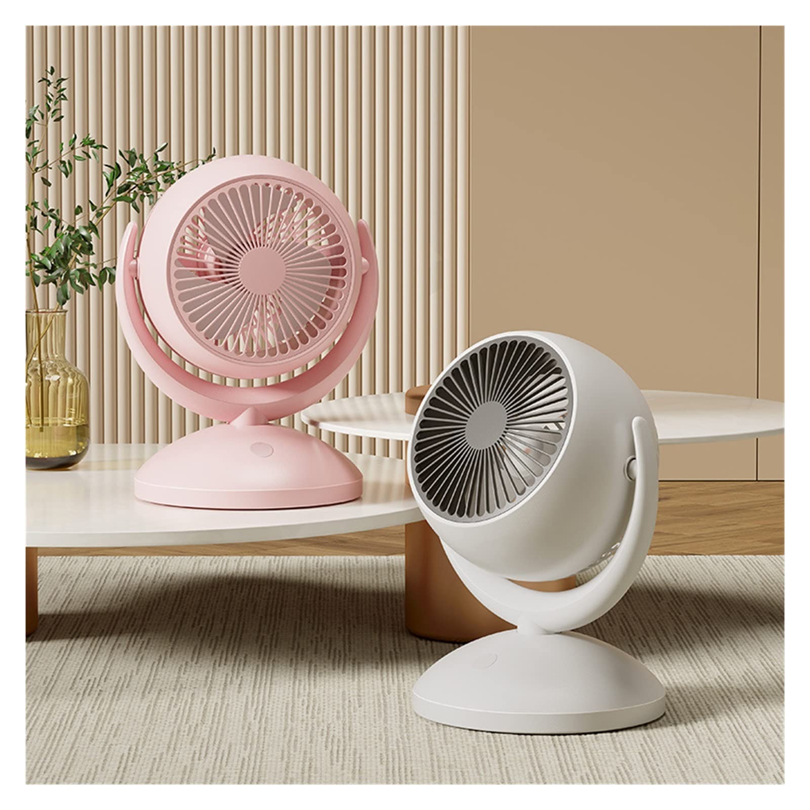XJBTBA Ventola Regolabile a 4 velocità Rotazione a 360° Ventola di Raffreddamento per Ciclismo ad Aria da Tavolo per Uso Domestico Ventilatore Portatile Silenzioso Ricaricabile USB da Pavimento