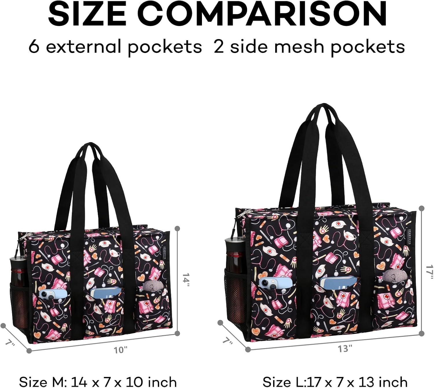 HoogaLife Nurse Bag for Work with Multiple Pockets, Waterproof Tote Organizer for Medical Supplies - Image 3