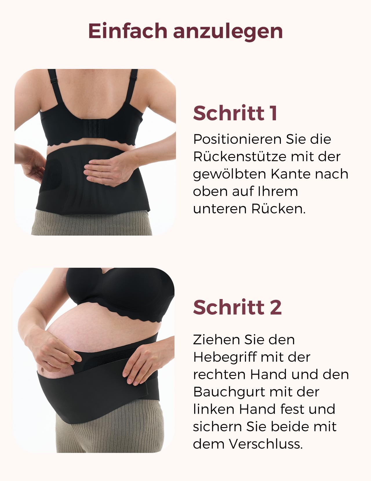 Momcozy Schwangerschafts-Bauchband – Ergonomische Rückenstütze & atmungsaktives Material – Verstellbarer Umstandsgürtel zur Linderung von Bauch-, Becken- und Rückenschmerzen