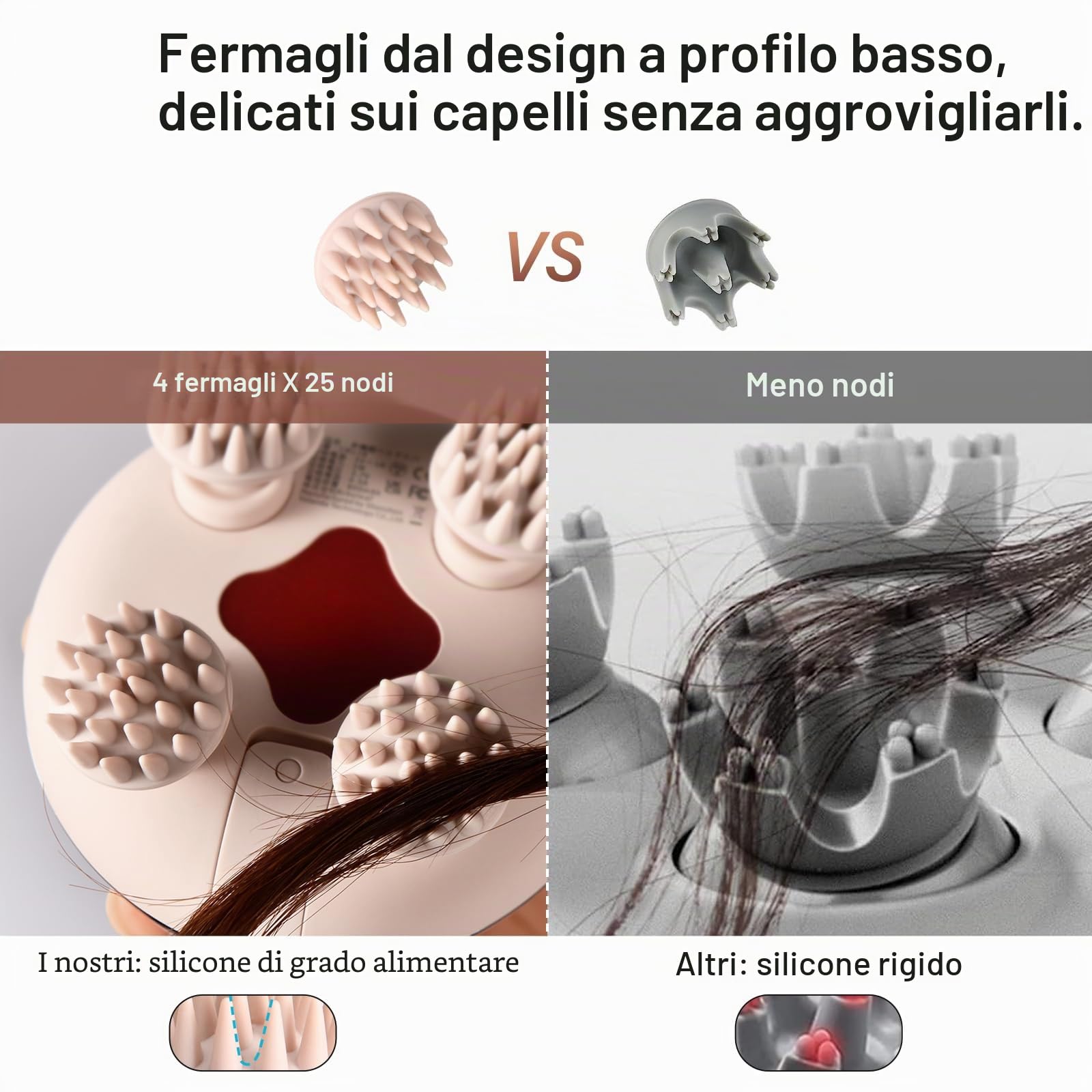 arboleaf Massaggiatore Cuoio Capelluto e Corpo Elettrico Massaggiatore Testa Ricaricabile Impermeabile IPX7 con 8 Teste di Massaggio in Silicone Per il Rilassamento del Corpo, Regalo, Rosa