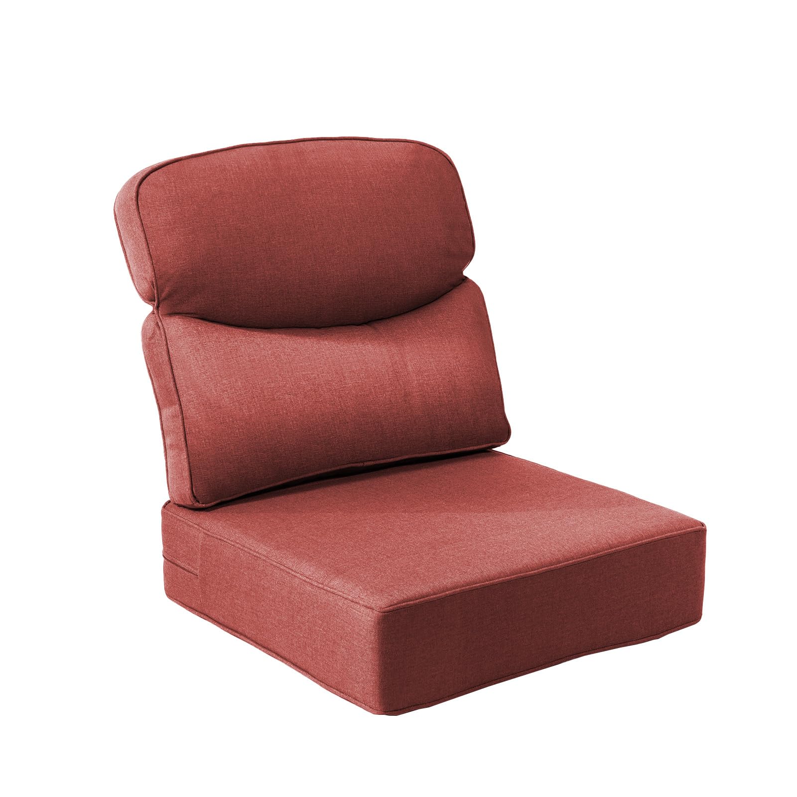 Luxury 6-Inch Outdoor Chair Cushions - 24"* 24" Patio Furniture Cushions with Dual Layer Back Support &amp; Removable Cover, 28D High Density Sponge Patio Cushion for Outdoor Furniture Couch Red