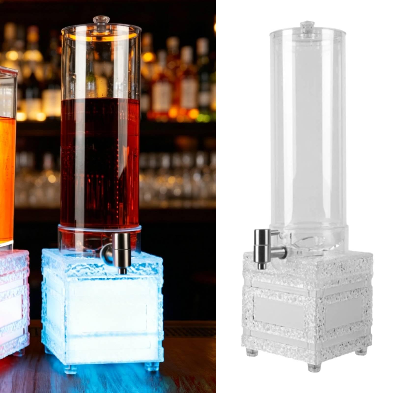 Dispensador de Cerveza Torre Acrílica Recipiente Tubo Surtidor Soporte Robusto Fácil Verter Adecuado para Fiestas Deportivas Terraza Restaurante Campi, tal como se describe, Cubo Redondo