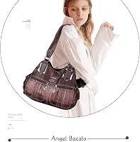 Angel Barcelo Női Hobo Táska PU Bőr Válltáska Crossbody Kézi Táska Lila Színben 2