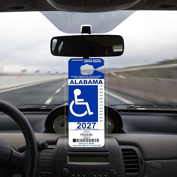 REGUICORP Handicap Placard Holder 4P, Ultra Transparent Handicap Placard Holder for Auto, Handicapped Placard Holder with Large Hanger for Disability Parking