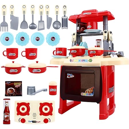 Amazon ノーブランド 品 プラスチック製 ままごと ごっこ遊び 子供 おもちゃ キッチン 調理器具セット 調理器具 食器 おもちゃ