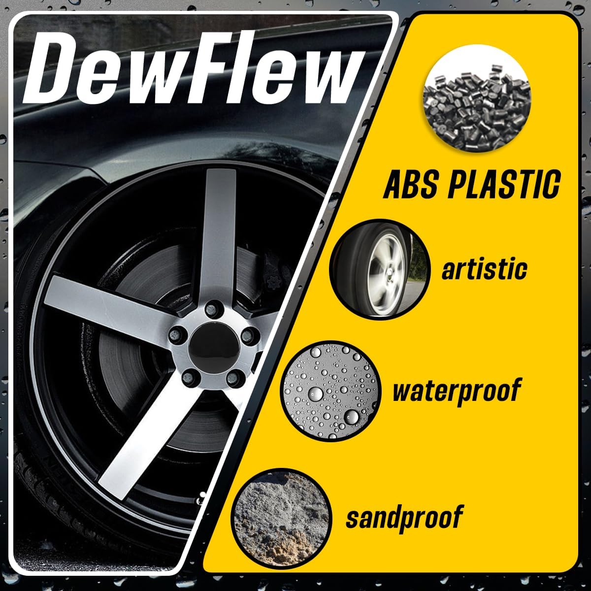 4Pcs Wheel Center Caps for 2005-2013 GMC Wheel Rim, Compatible with Sierra/Yukon/Denali Hub Caps, Matt Black Outer 83mm(3.27in) Inner 76.4mm(3in)
