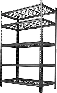 Garage Shelving 2200 LBS Storage Shelves Adjustable Metal Shelving Unit Heavy Duty 5 Tier Metal Shelves for Garage Kitchen Pantry Warehouse Basement, 48" W × 24" D × 72" H