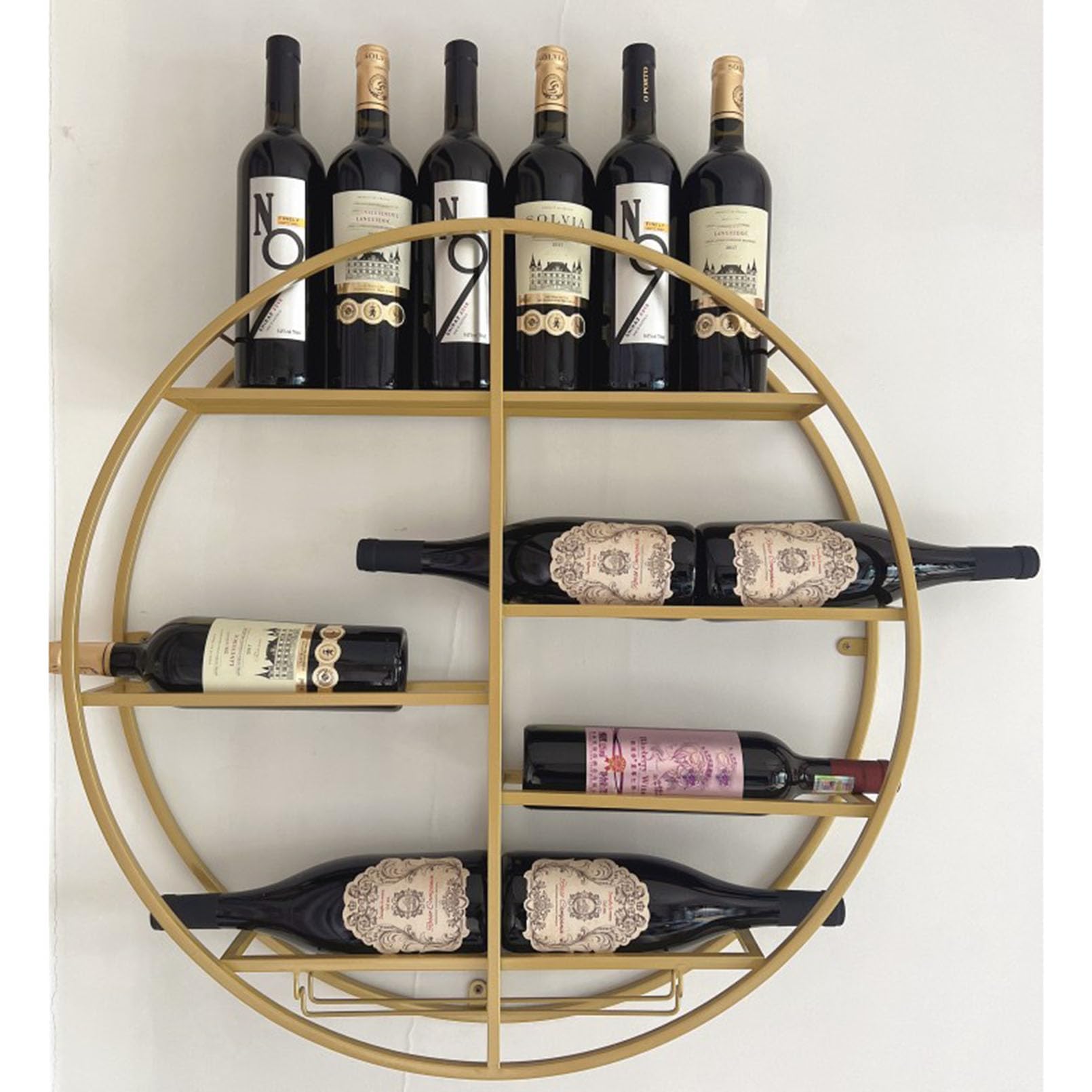 Étagère de rangement murale métal vin pour cuisine et bar maison