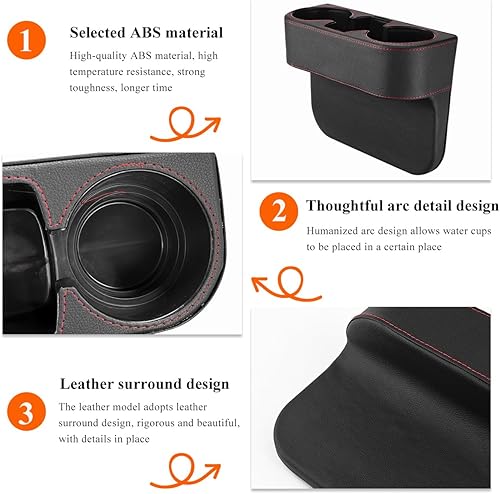 Miniatura 3 de Organizador multifuncional para portavasos de automóvil, organizador multifuncional para consola frontal con soporte para tazas, caja de