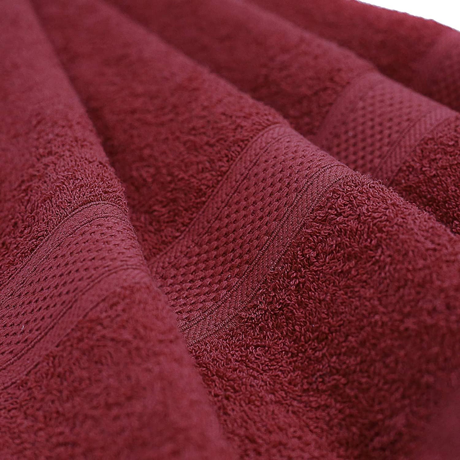 Ein Sof Turkish Bath Towel -Bath Towel Sets- Set of 2- Navy Blue & Red- Quick Dry Bath Towel- Pure Cotton- Zero Twist- 450 GSM -Premium Quality King Size(75 x 150 cms)