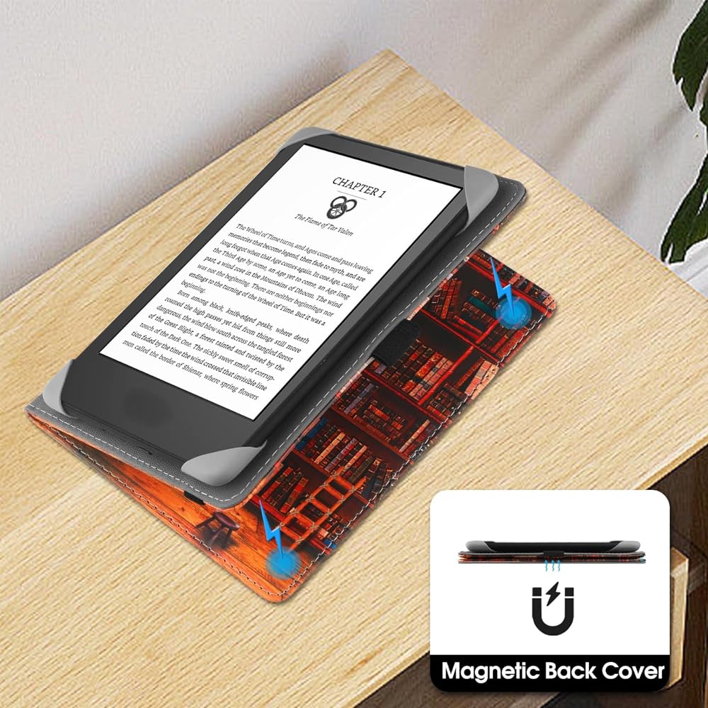 Housse Universelle 6.8-7" Pour Kindle Paperwhite - Support Intégré - Printemps Fleuri
