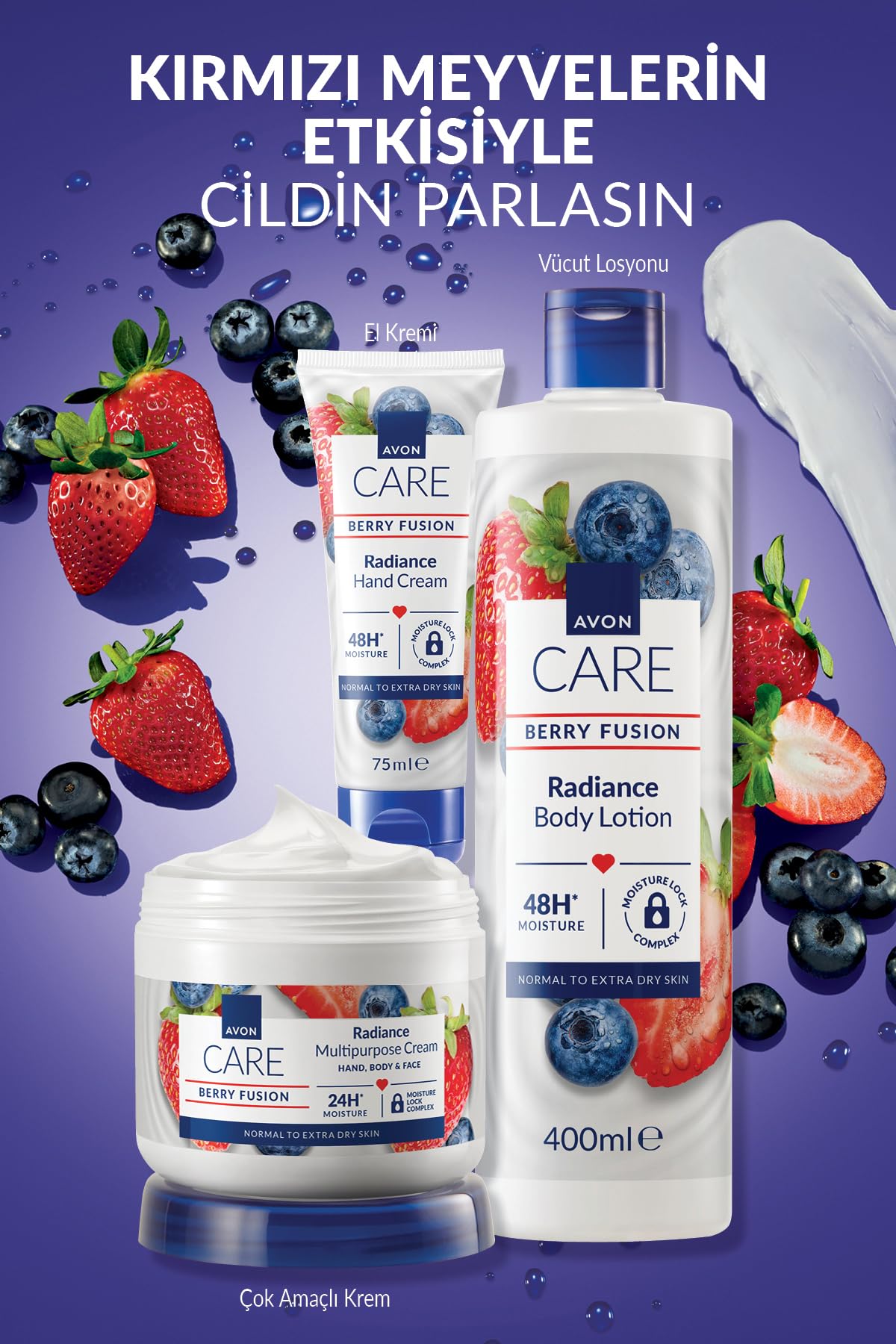 Avon Care Berry Fusion Yabanmersinli El Kremi 75 Ml. İkili Set