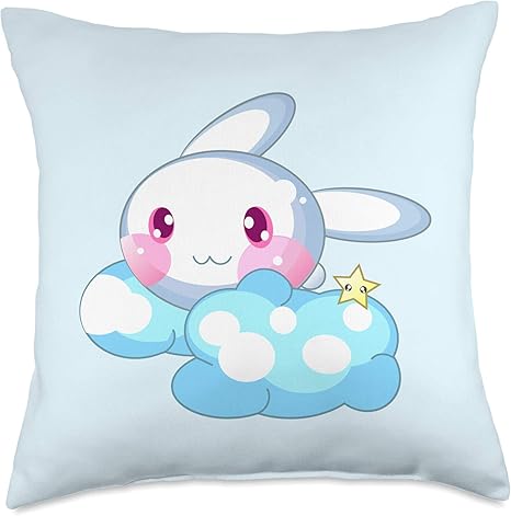 Amazon Com Kawaii Gamer Girl Aesthetic Pastel Anime Universe Kawaii Bunny Rabbit Pastel Pink Blue Cute Anime Gamer Girls Throw Pillow 18x18 Multicolor Home Kitchen