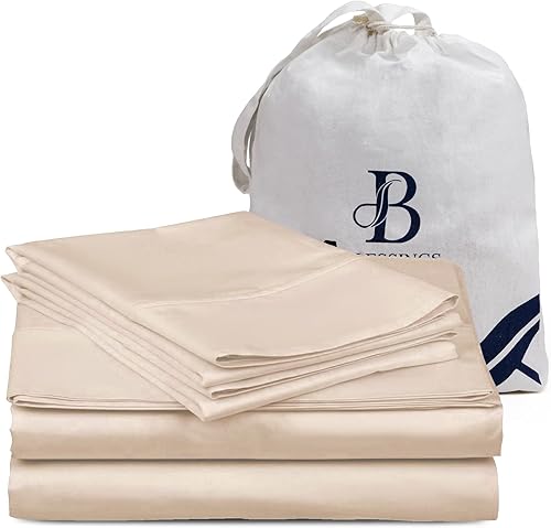 Miniatura 3 de Sábanas de algodón de alta calidad hotelera de 600 hilos, 100% tejido satinado, sábanas lisas con sábana elástica de bolsillo profundo con funda de