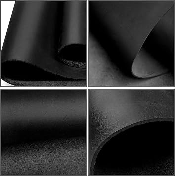 Genuine Leather 6" X 12" Pre Cut Sheet 1.5-2.0mm Thick, Full Grain Leather for Tooling, Crafts, Hobby, Engraving and Cutting Machines Black 1.5 mm