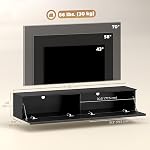 HOMCOM 63" Floating TV Stand, Modern Wall Mounted Media Console for TVs up to 70", Entertainment Center with Storage, High Gloss Effect, Black