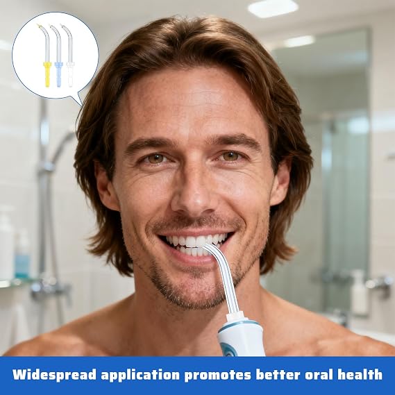 3 Pcs Replacement Tips for Waterpik Water Flosser Tips Flosser Replacement Tips for Waterpik Periodontal Dental Water Flosser Tips Oral Irrigator Dental Flosser for Waterpik
