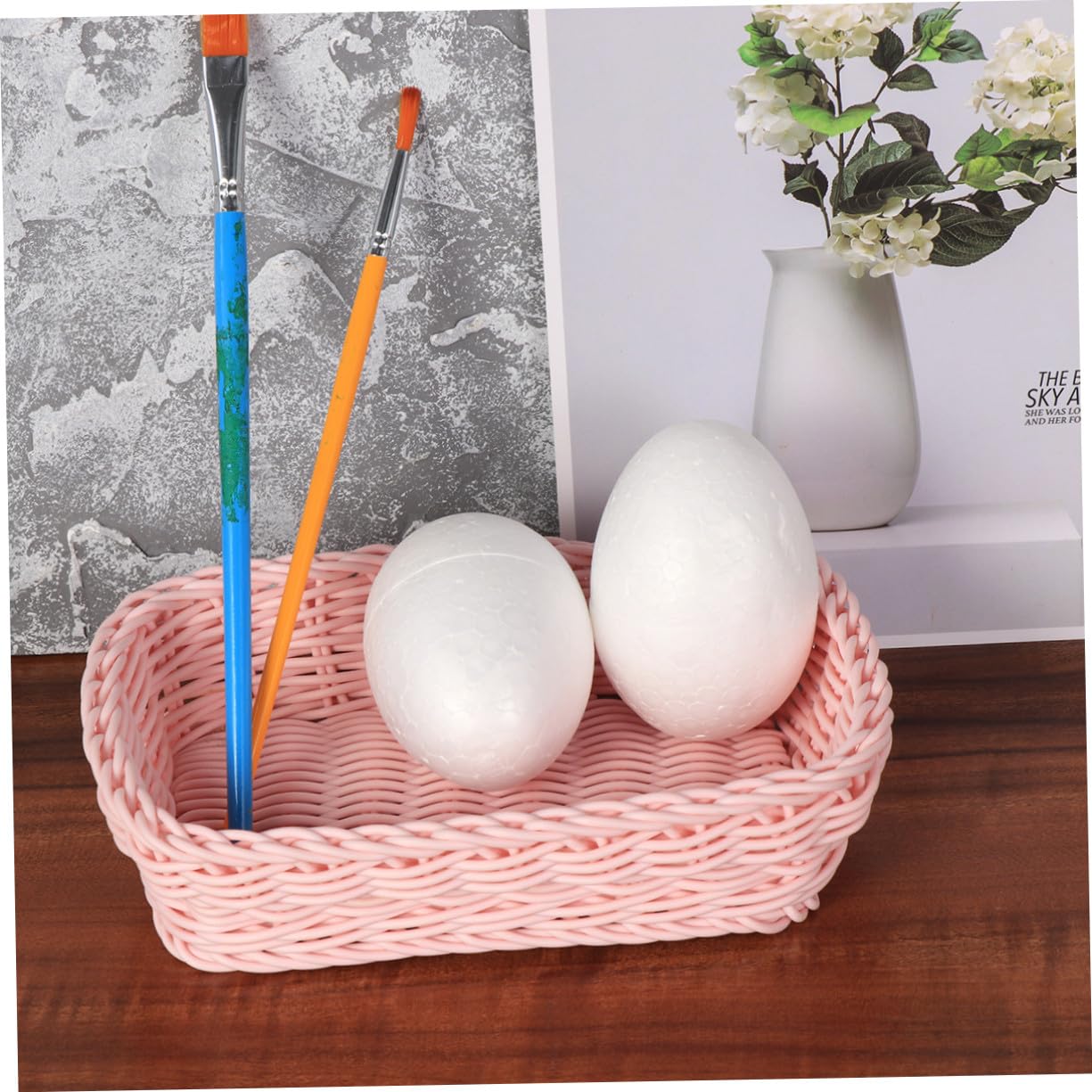 Angoily 150 Pezzi Uova Polistirolo Solide per Decorazioni Pasquali DIY Uova Pasquali Resistenti e per Progetti Creativi e Centrotavola