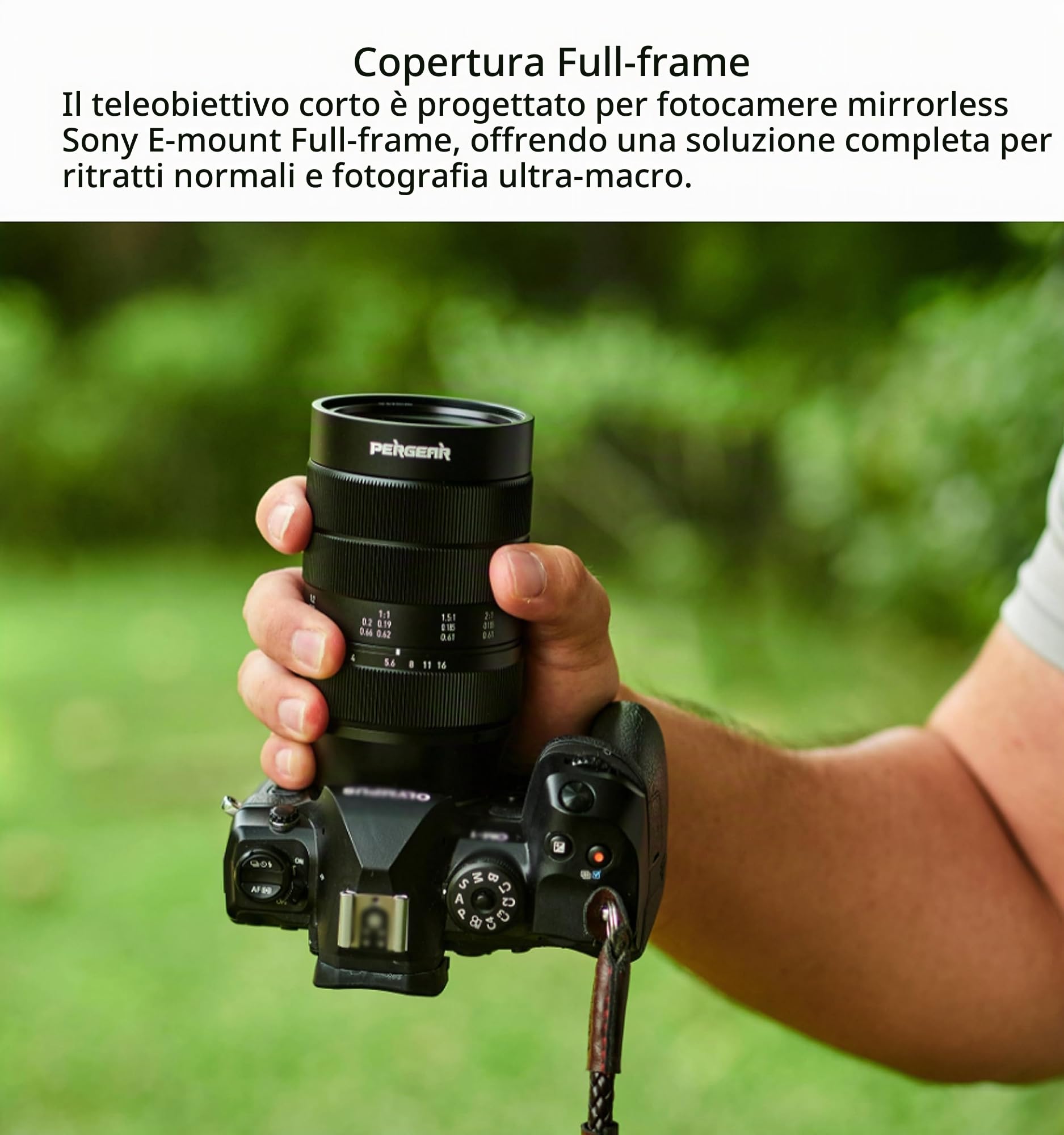 PERGEAR 60mm F2.8 II Obiettivo Ultra-Macro con Ingrandimento 2X, Compatibile con Fotocamere Sony E-Mount Sony E-Mount Mirrorless Alpha a7 a7II a7III a7R a7RII a7RIII a7RIV a7S a7SII a9 a7C