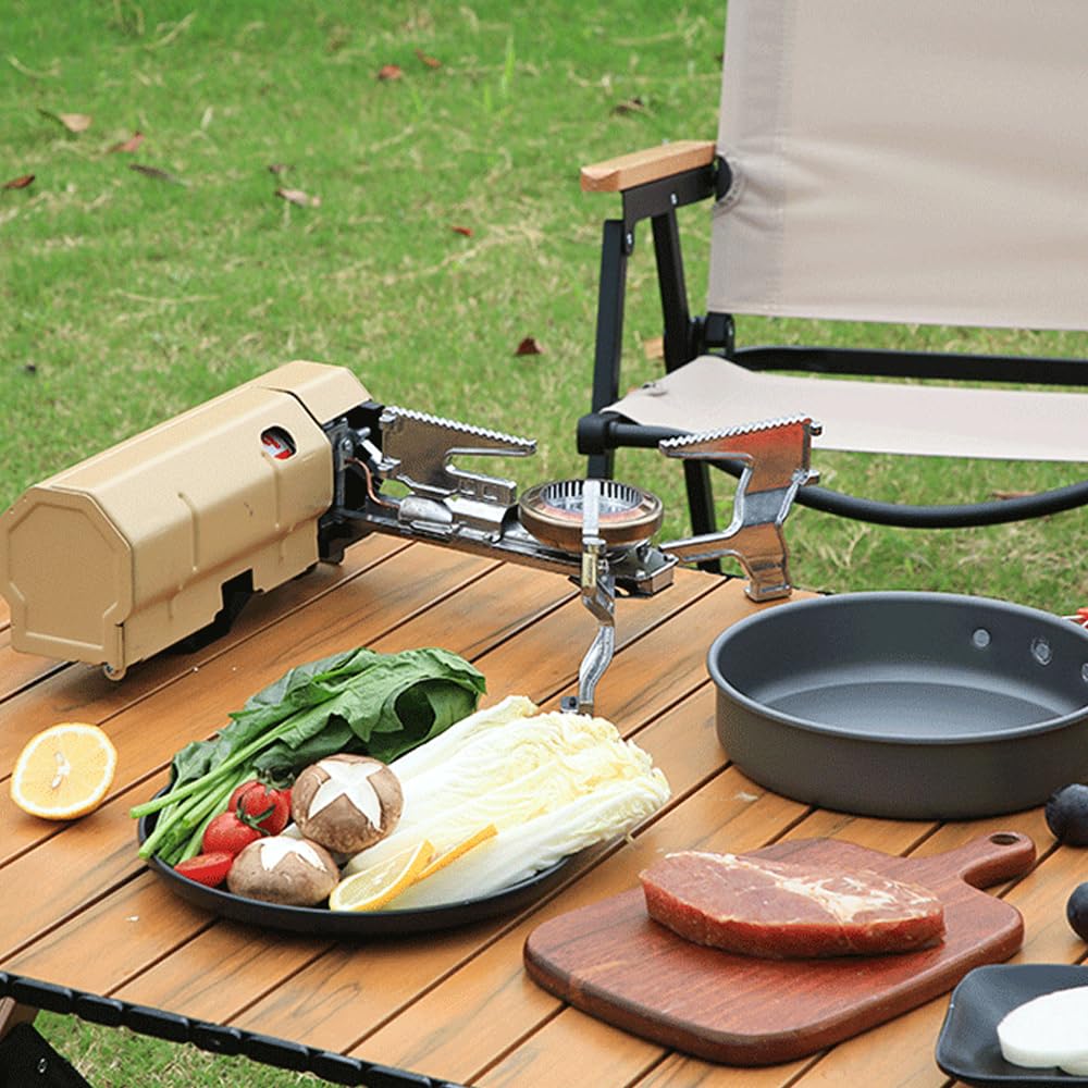 Tragbarer faltbarer Camp-Gasbrenner, 2600 W, Camping-Kassettenkocher mit Tragetasche für Outdoor-Kochen, Picknick, Rucksackreisen, Wandern