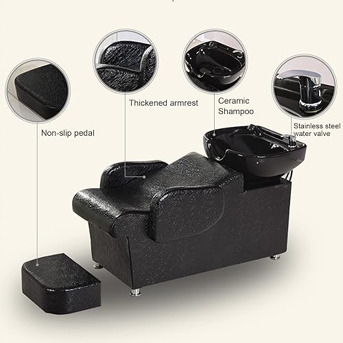 Miniatura 4 de Silla de lavado de espalda para champú, silla de lavabo de cerámica para champú, para equipo de salón de belleza (B)