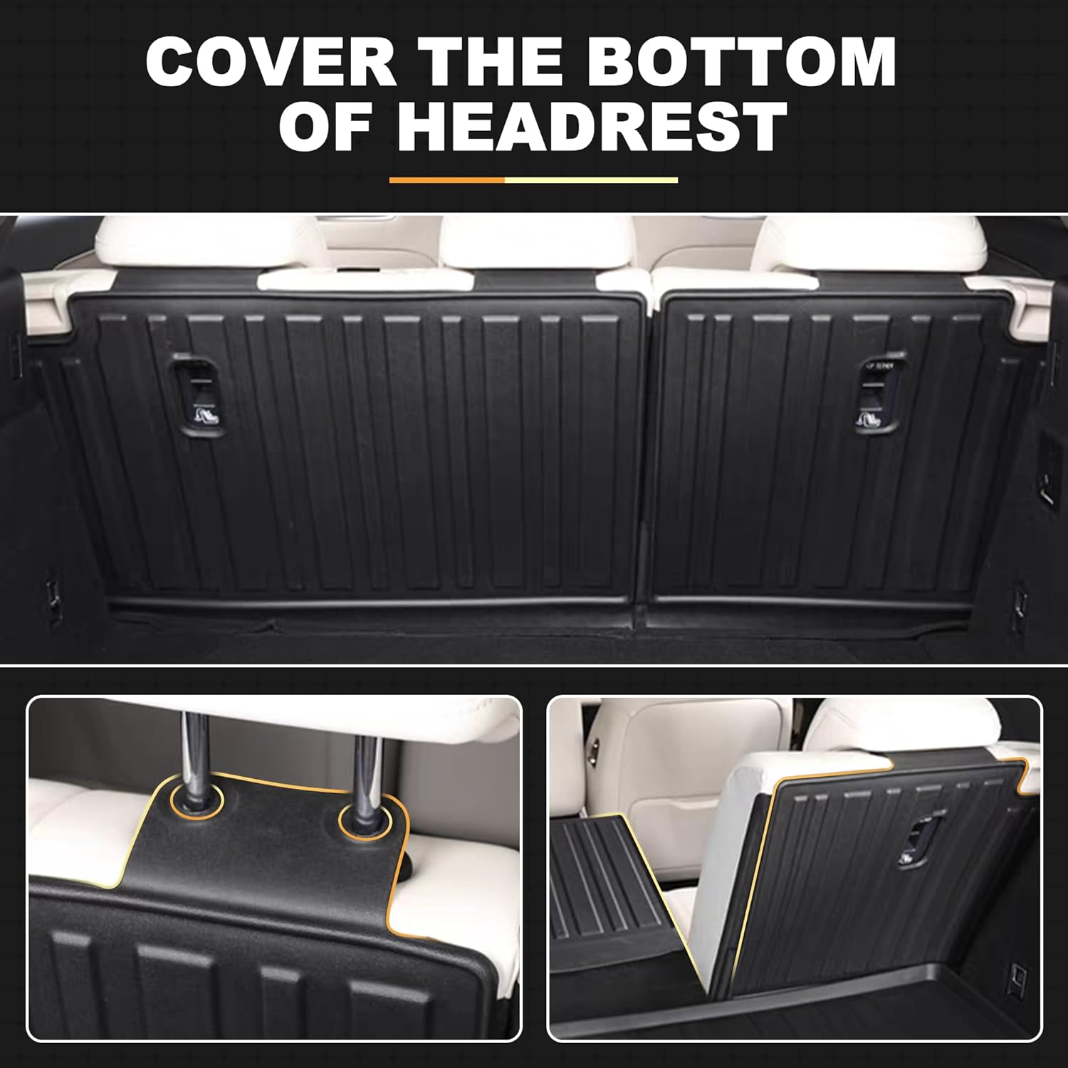 AOMSAZTO Cargo Liner & Backrest Mat for Ford Edge 2015-2026 Custom Fit Trunk Mat Seat Back Cover - All Weather Trunk Liner Car Accessories Interior Protection Rear Cargo Mat