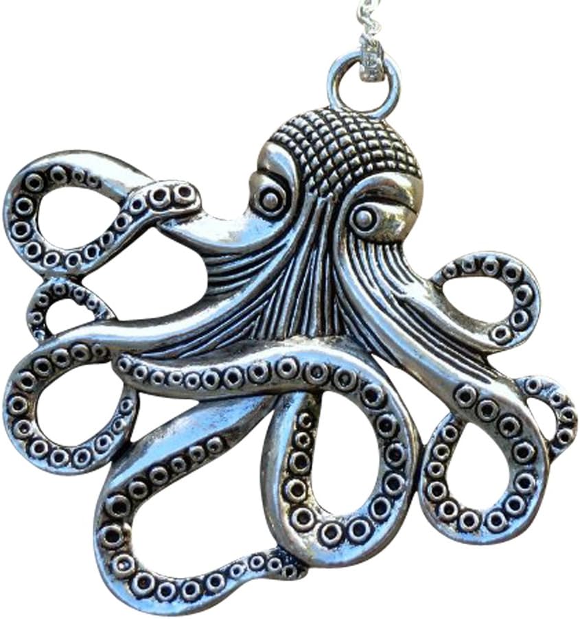 UMBRELLALABORATORY Steampunk Octopus Necklace | Victorian goth Style jewellery, Antique Finish Handmade Pirate costume Accessory gothic emo punk jewelry