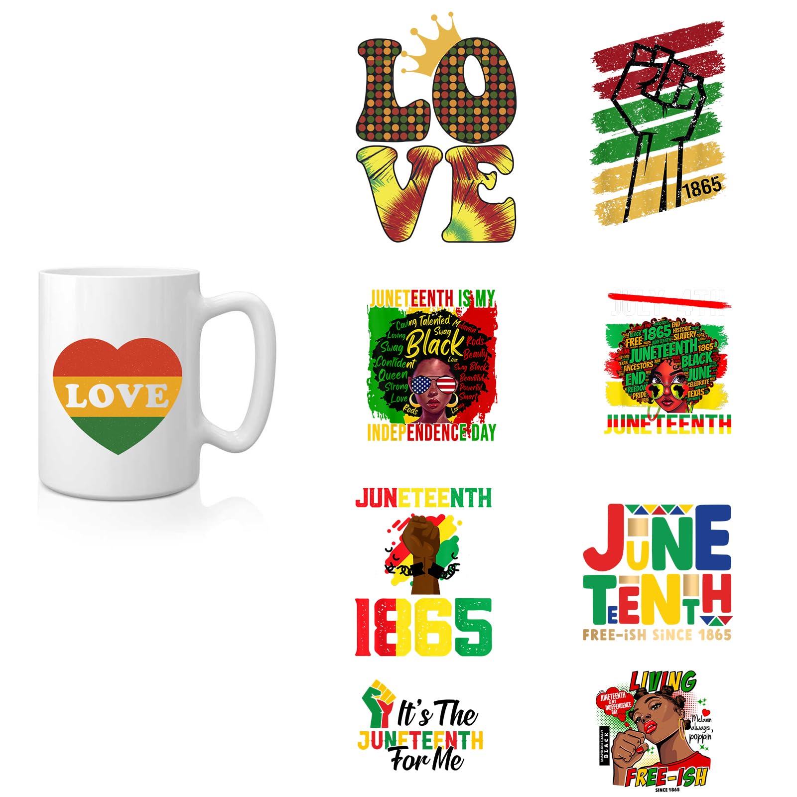 9 Pcs Happy Juneteenth Day Party Decorations Freedom Day Honeycomb Centerpieces Black History Month 19th Celebration Americans Independence 1865 DTF