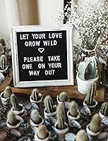 Vista 3 de Tablero de letras de fieltro negro para anuncio de bebé con marco de madera rústico en blanco - Letrero de tablero de letras de granja rústica