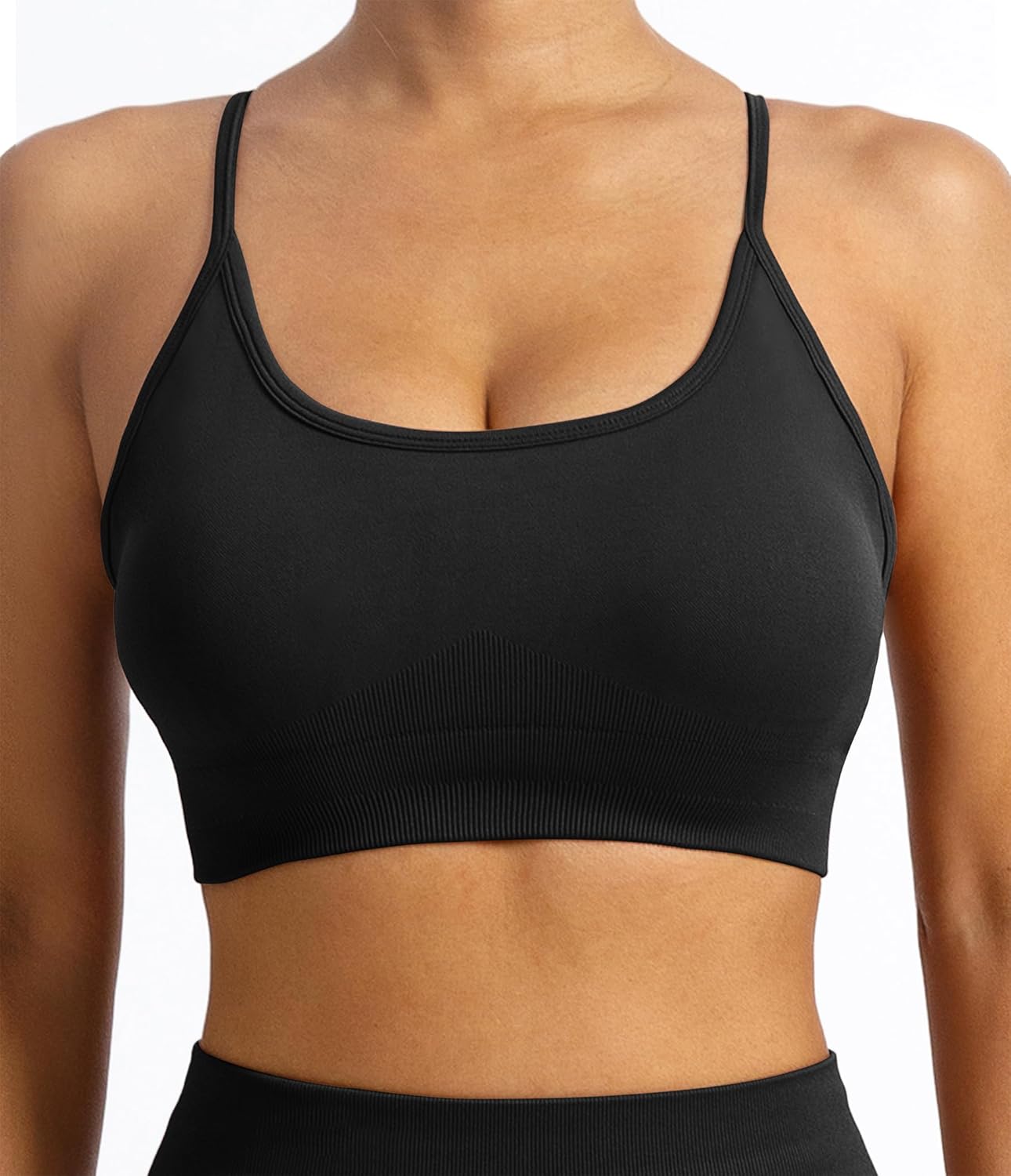 Women's Sports Bras Tie-dye Seamless Workout Criss Cross Gym Yoga Strappy Crop Bra - Image 3