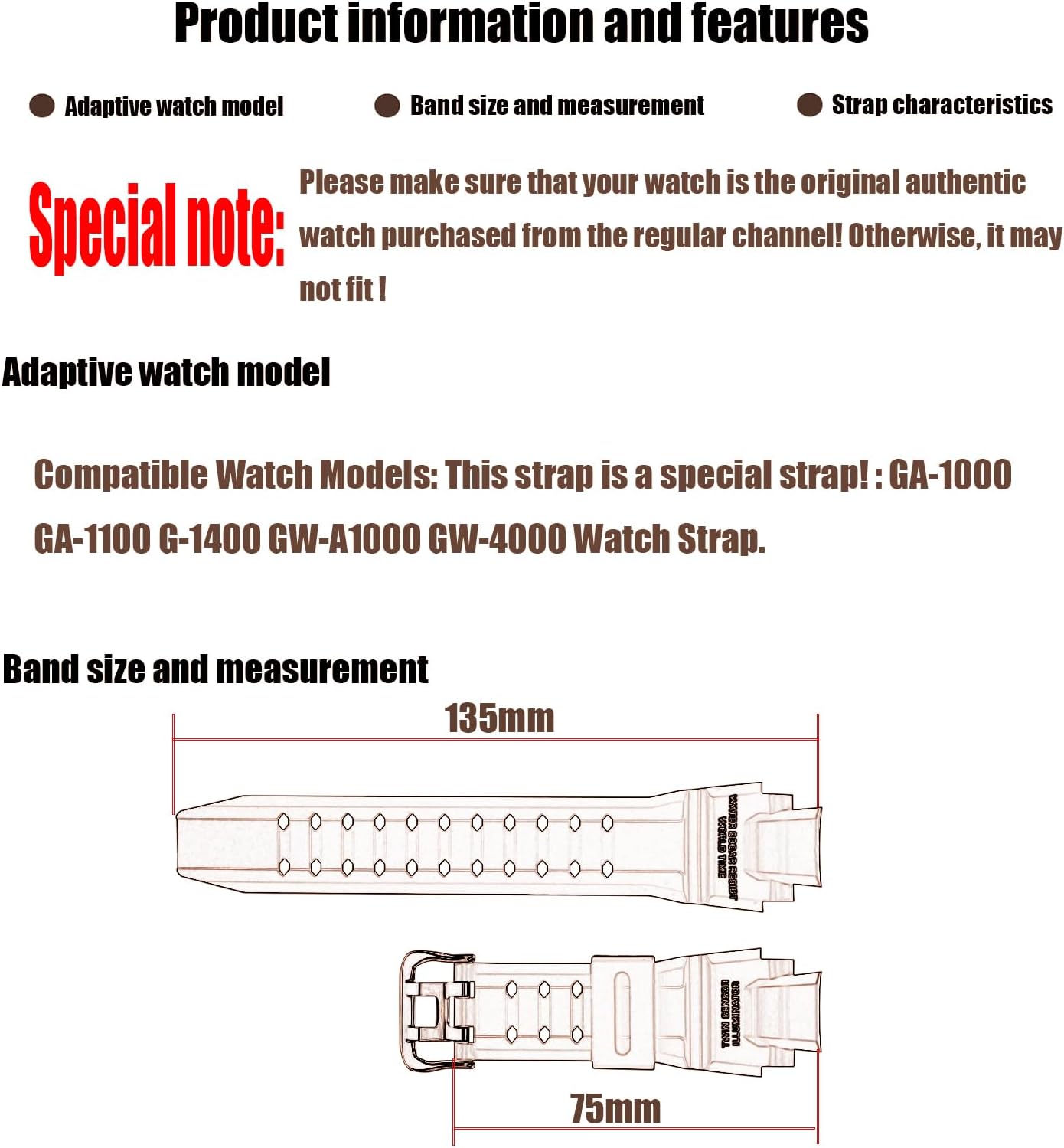 XIW Compatible for 16mm Casio 10493622 GA-1000 GA-1100 GW-A1000 GW-A1100 GW-4000 G-1400 GWA-1000 Resin Watch Band Replacement for women Wirstband Strap men wirst Bracelet