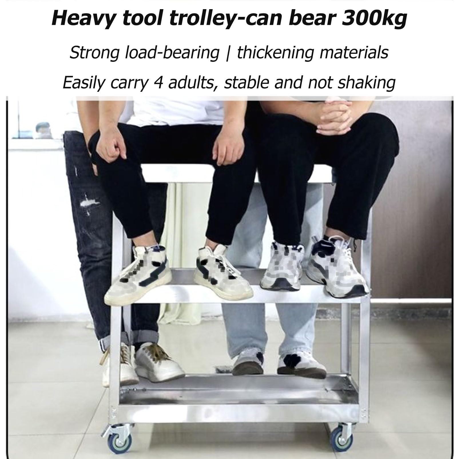 Carrello portautensili in acciaio inox resistente con ruote, organizer per attrezzi meccanici, grande capacità, per garage, magazzini e officine