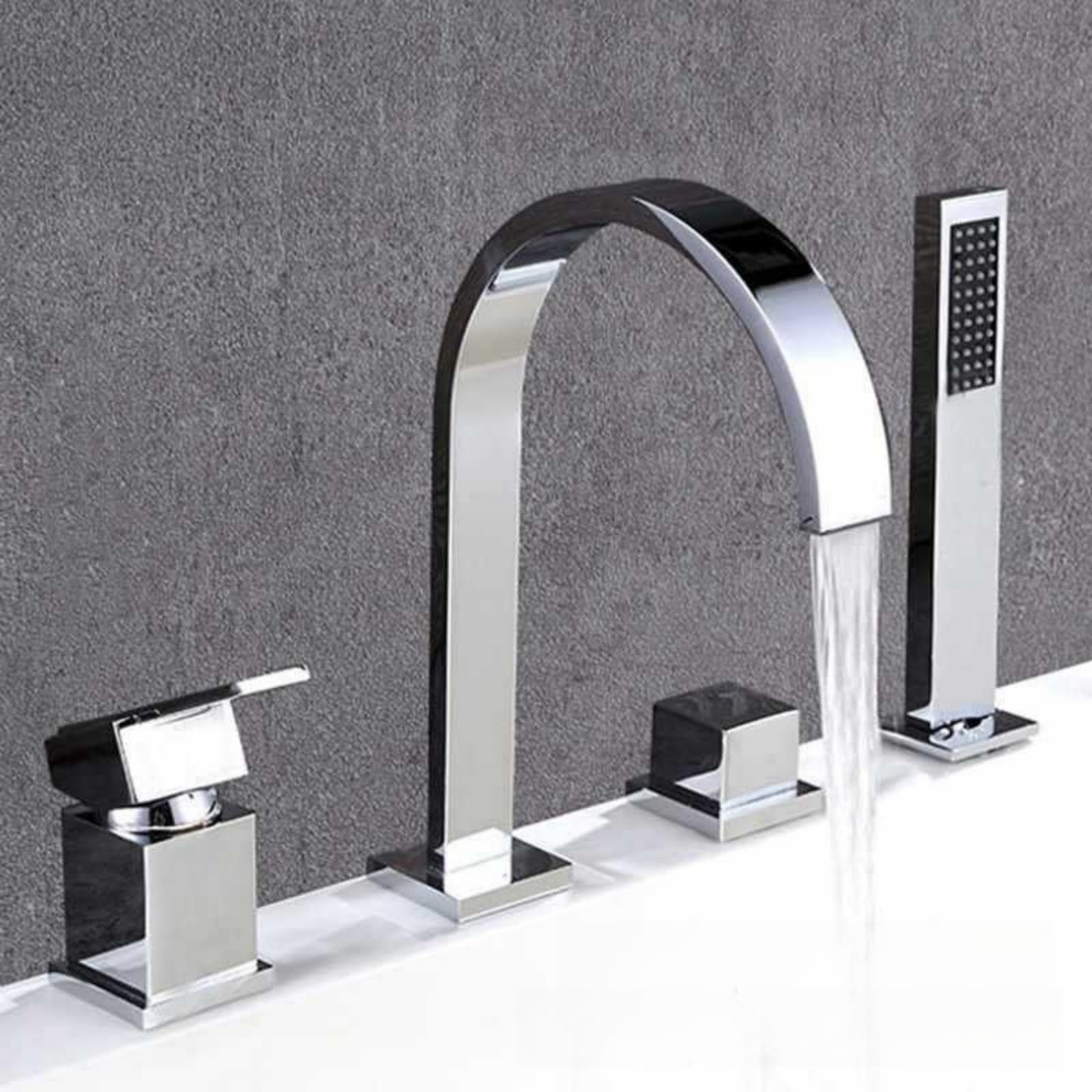Mitigeur de douche à levier unique style cascade luxe noir mat pour installation monotrou