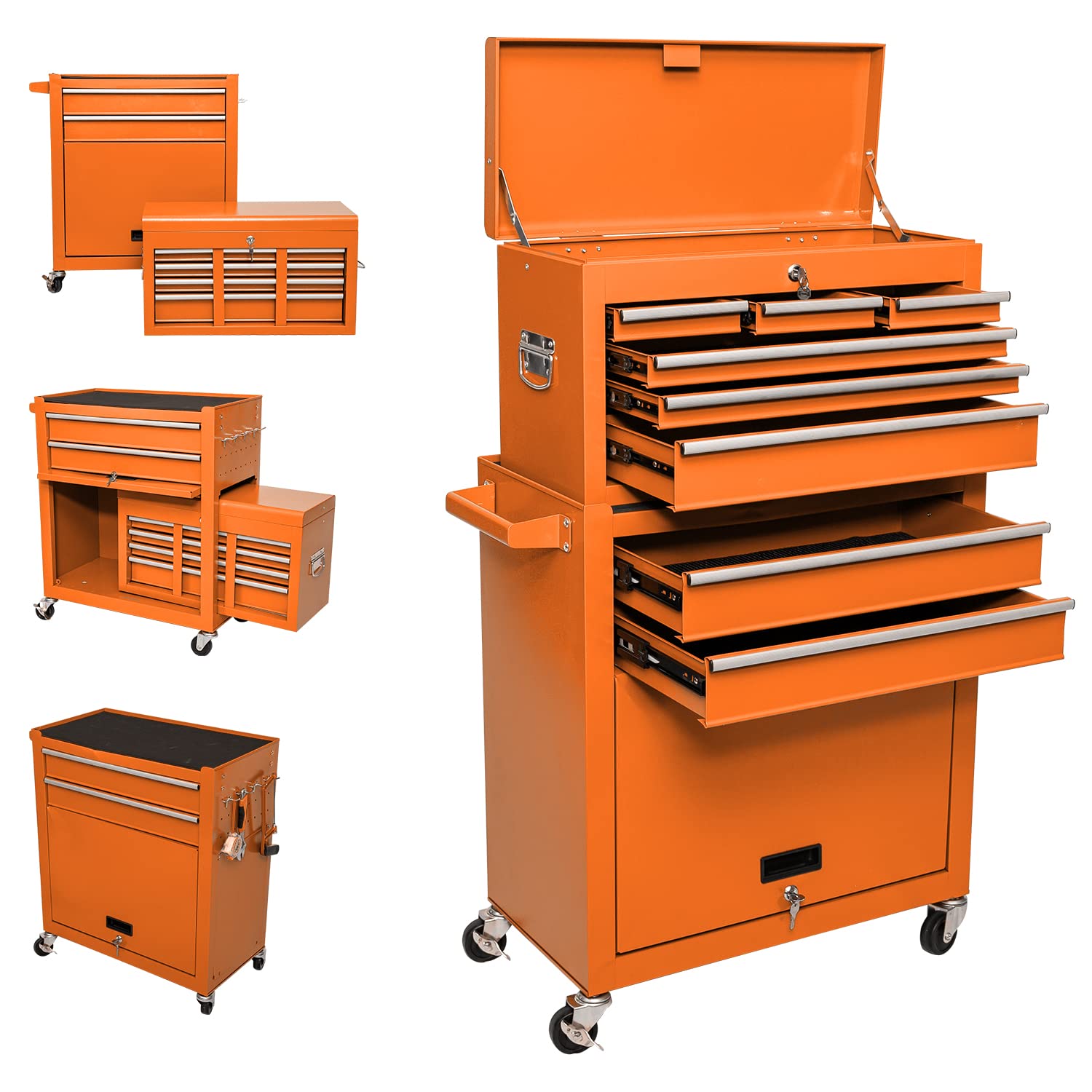 Buy 8Drawer High Capacity Tool Chest with 4 Wheels,Lockable Rolling