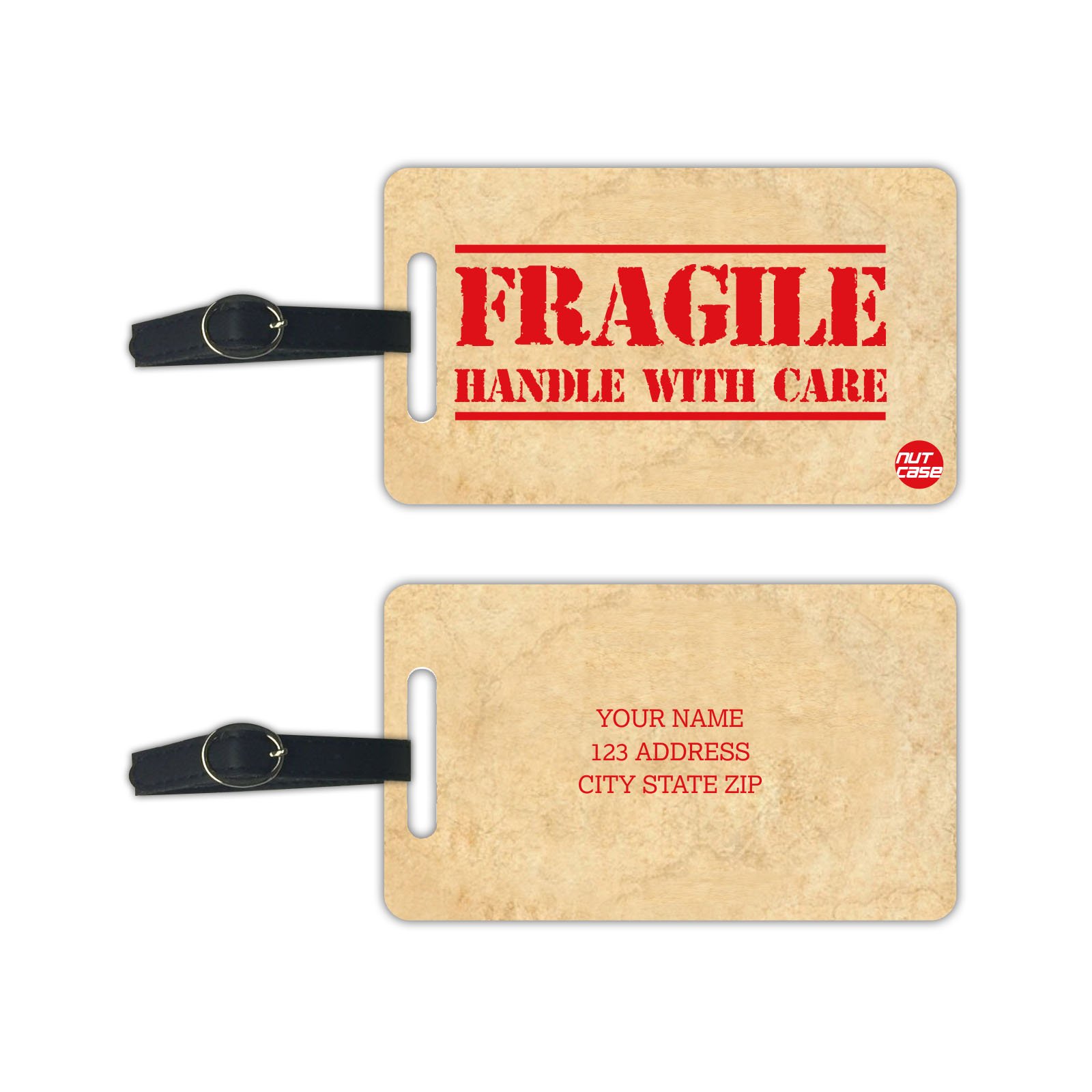Personalized Metal Luggage Travel Baggage Tags from Nutcase - Set of 2 Tags - Fragile-picture-35