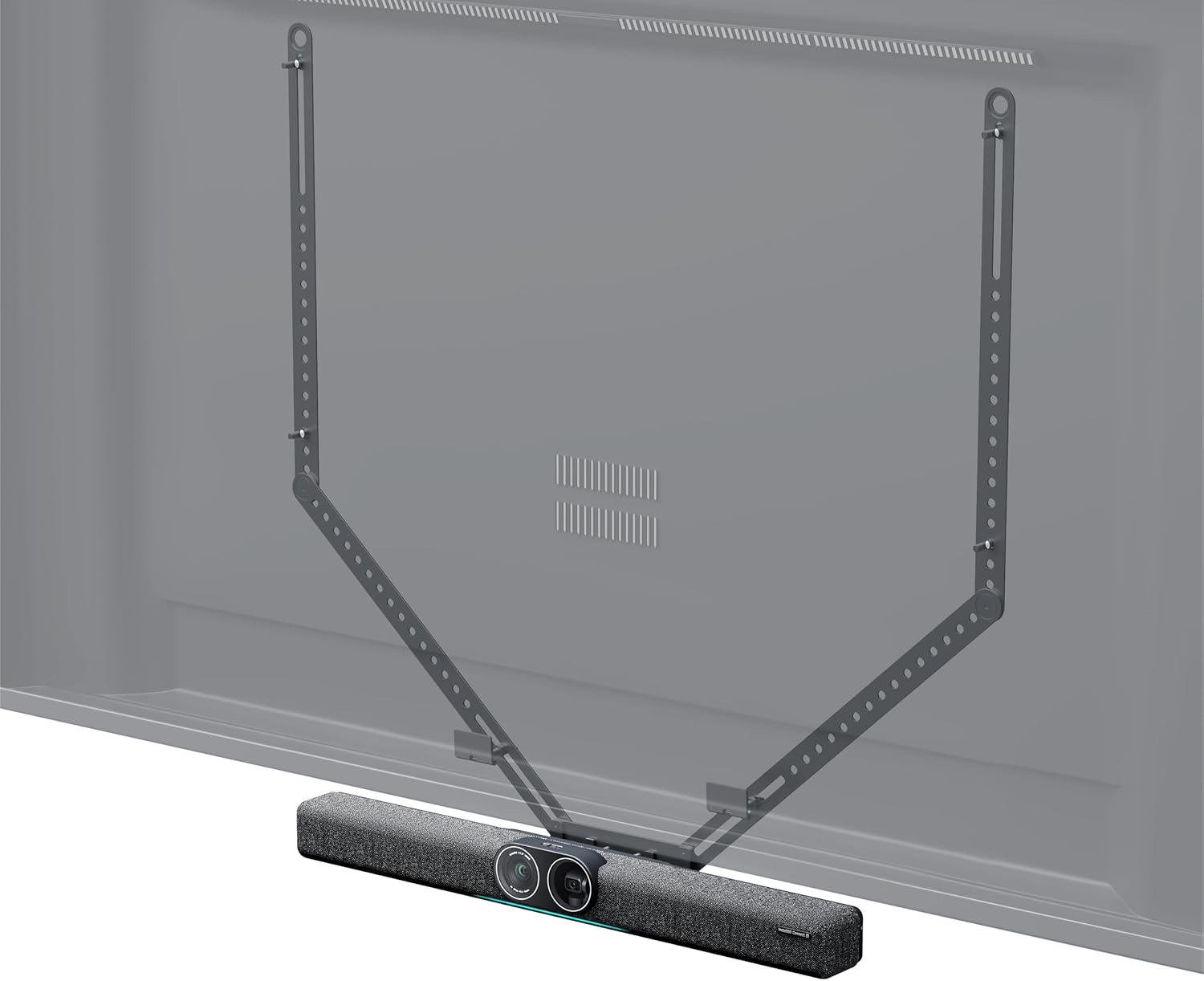 Insta360 Connect TV Mount installed below a television.