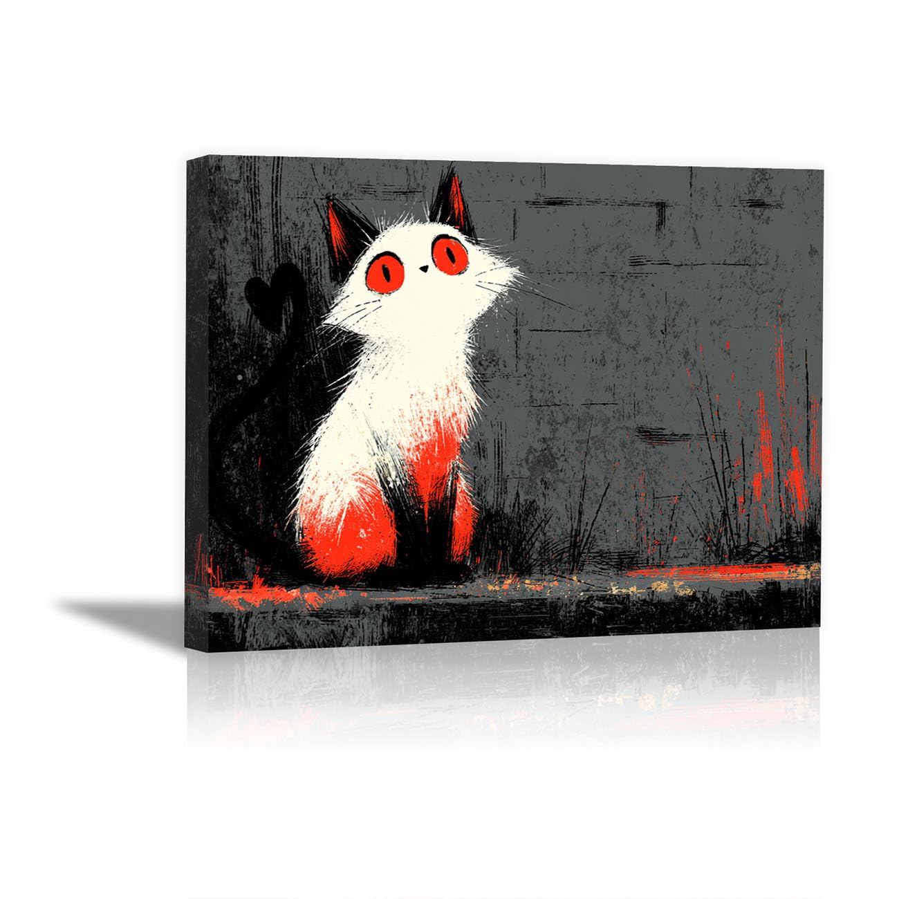 TODOAA Blanco Y Negro Abstracto Cuadros Graffiti Animales Lindos Baño imágenes estéticas,decoración de pared bohemia para salón o dormitorio（negro-50x70cm Enmarcado