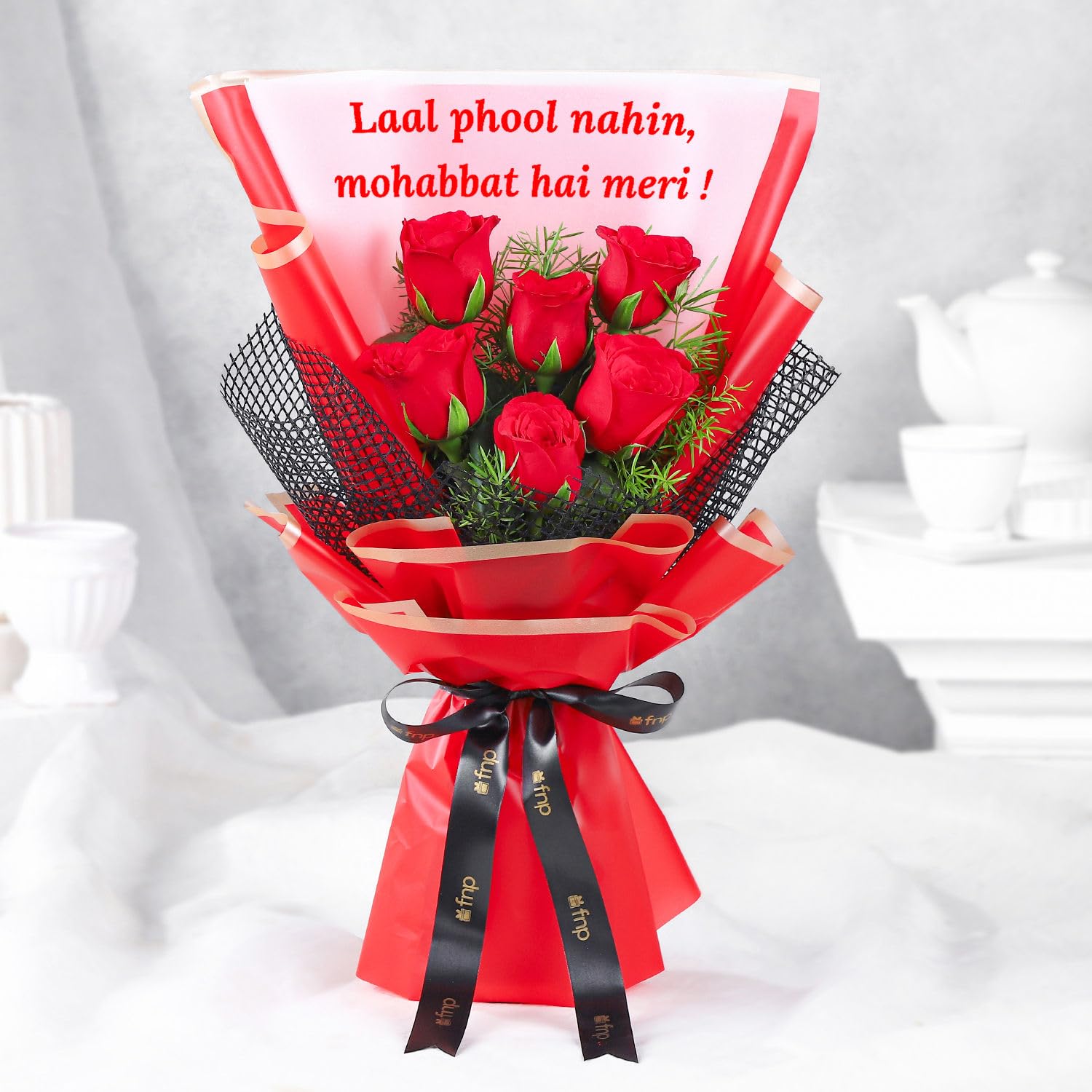 fnp Laal Mohabbat Rose Bouquet For Birthday Gift, Anniversary Gift, Women's Day Gift, Valentine's Day Gift & Gift For Special Occasion, Wedding Flower Bouquet, Fresh Flower Wedding Gift-picture-17
