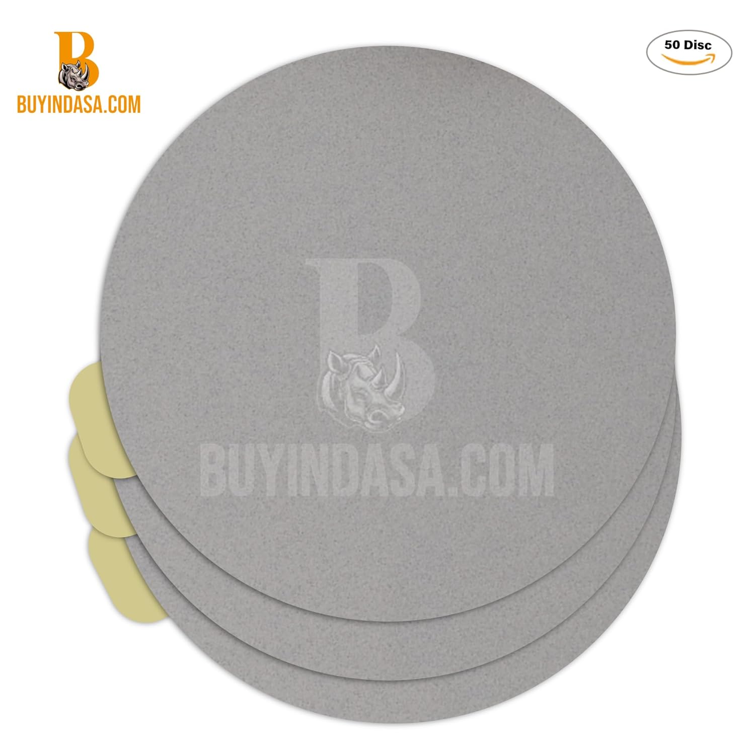 Indasa 6" 100 PCS PSA Sanding Discs – Rhynostick 100 Grit / 100 Discs – Self-Adhesive Sticky-Back Sandpaper for DA Sander, Automotive, Wood, Metal, Paint, whiteline