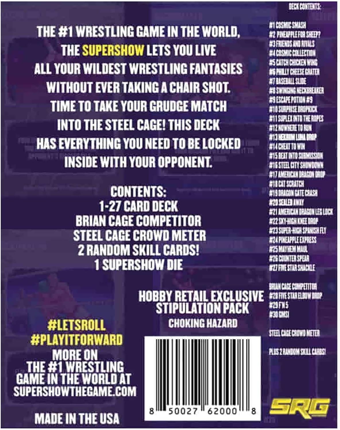 GTS Distribution Supershow: Steel Cage Stipulation Deck - Featuring AEW Star: Brian CAGE. Wrestling Card & Dice Game. SRG Structure Deck. Ages 12+, 2-6 Players, 10 Min Game Play