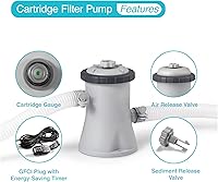 Vista 3 de Intex Bomba de filtro de cartucho transparente C330 Krystal para piscinas sobre el suelo: caudal de la bomba de 330 GPH - Circulación y filtración