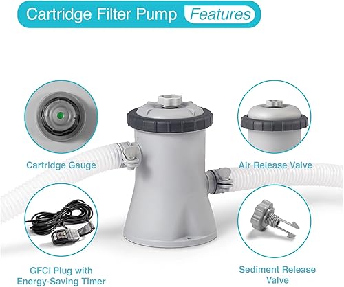 Miniatura 3 de Intex Bomba de filtro de cartucho transparente C330 Krystal para piscinas sobre el suelo caudal de la bomba de 330 GPH - Circulación y filtración